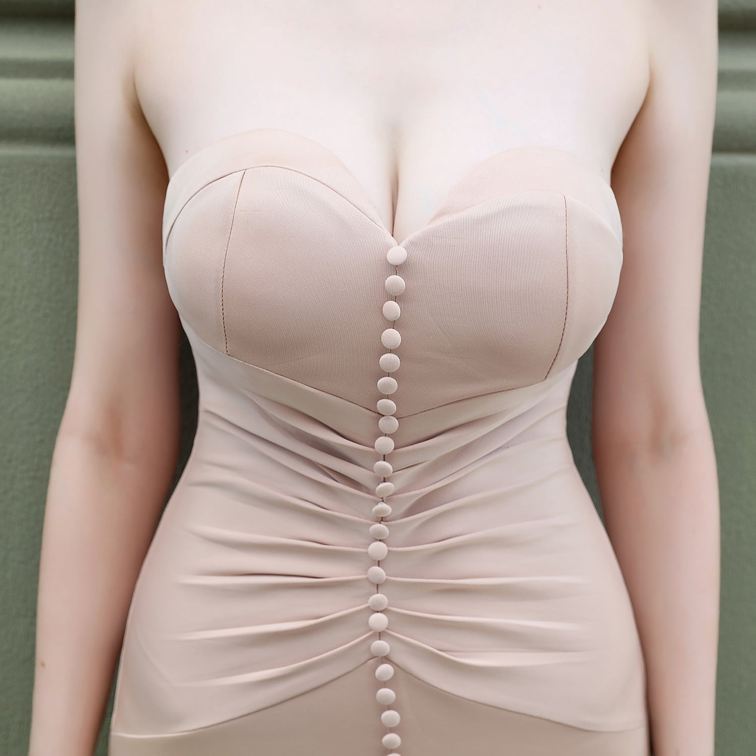 Summer front slit strapless mermaid evening dress 16