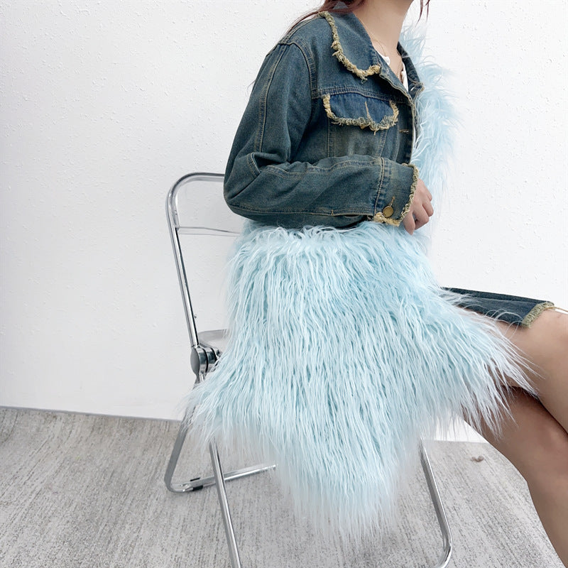 Fashion Girl Furry Messenger Bag 37