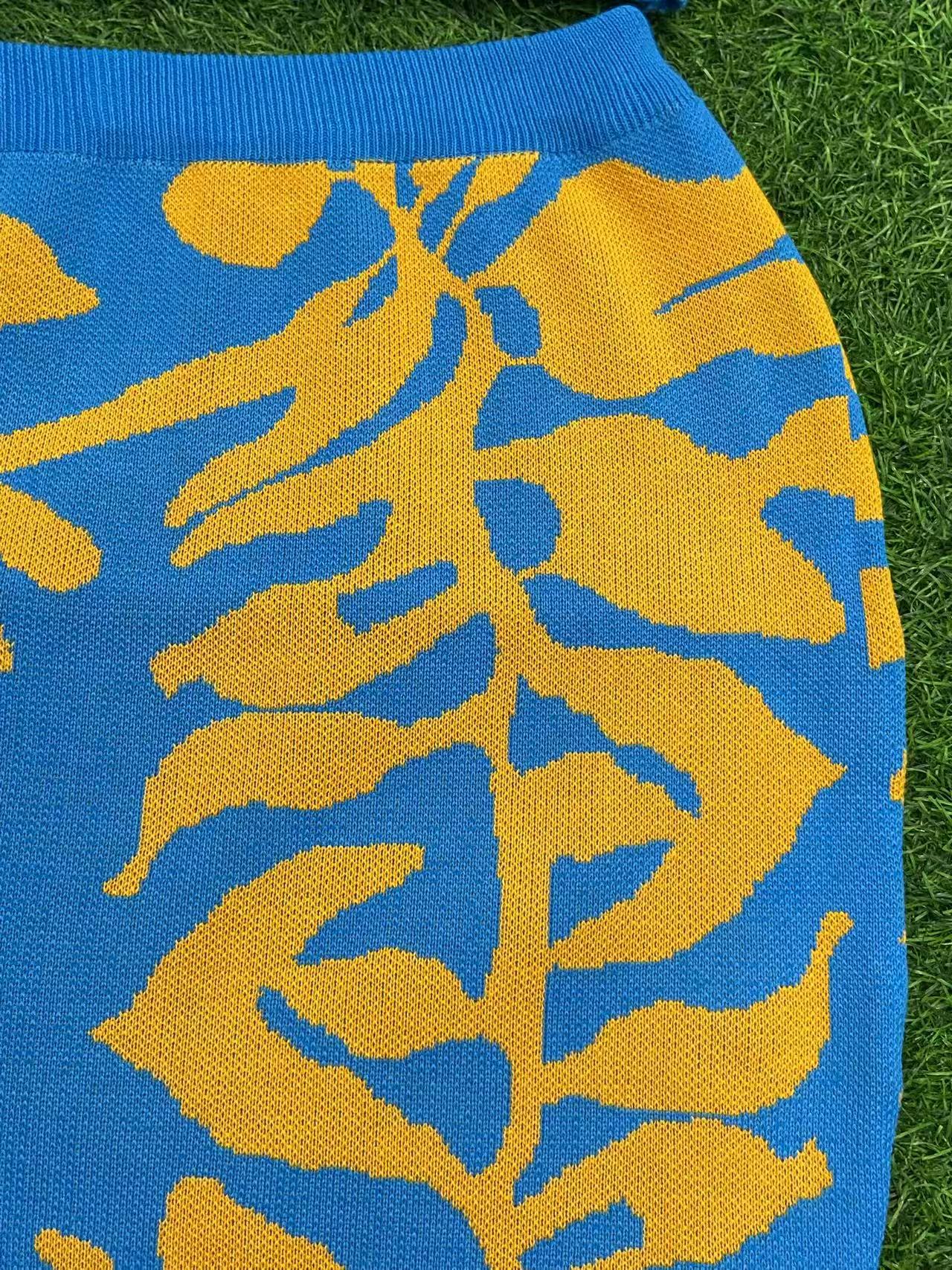 Women tiger print V-neck Halter neck backless top and bodycon skirt two-piece set 15