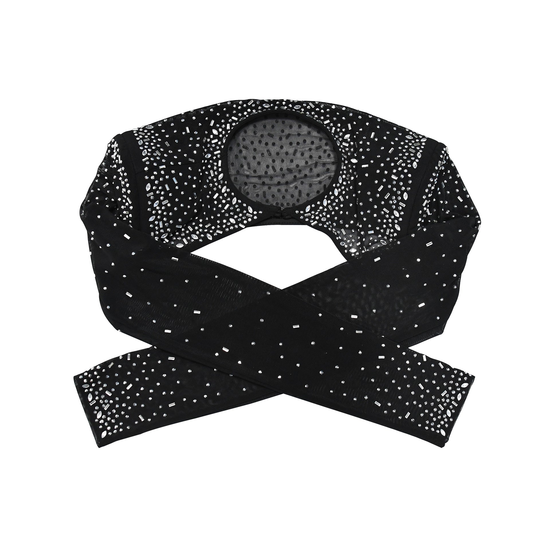 Women's Fashion Solid Color Mesh Beaded Long Sleeve Dress 19