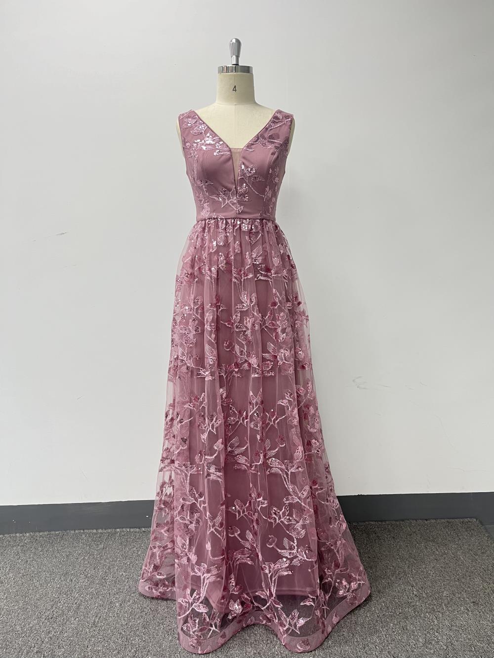 Women sleeveless double v-neck mesh print zipper dress 12