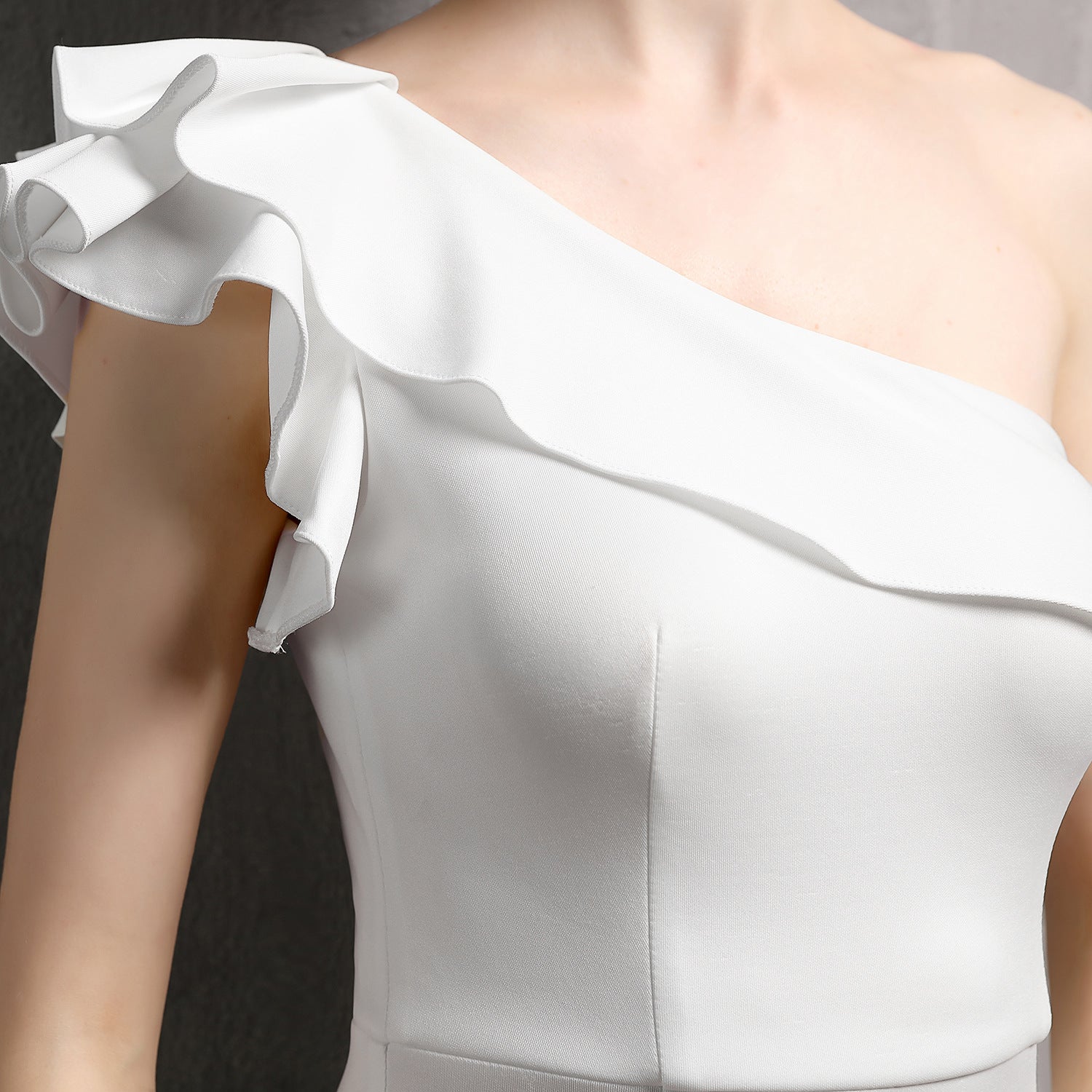 Women Summer Formal One Shoulder Shoulder High Slit Mermaid Evening Dress 20