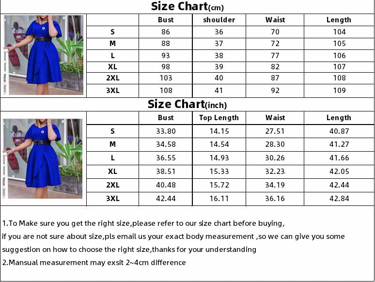 Summer Women's Bell Bottom Sleeve Solid Plus Size African Dress 7