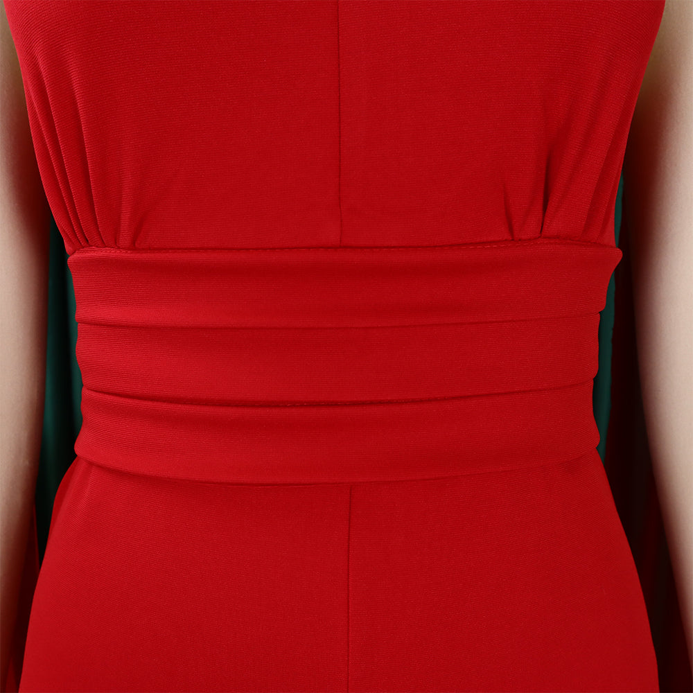 Plus Size African Women V-neck Top and Wide Leg Pants Two-piece Set 26