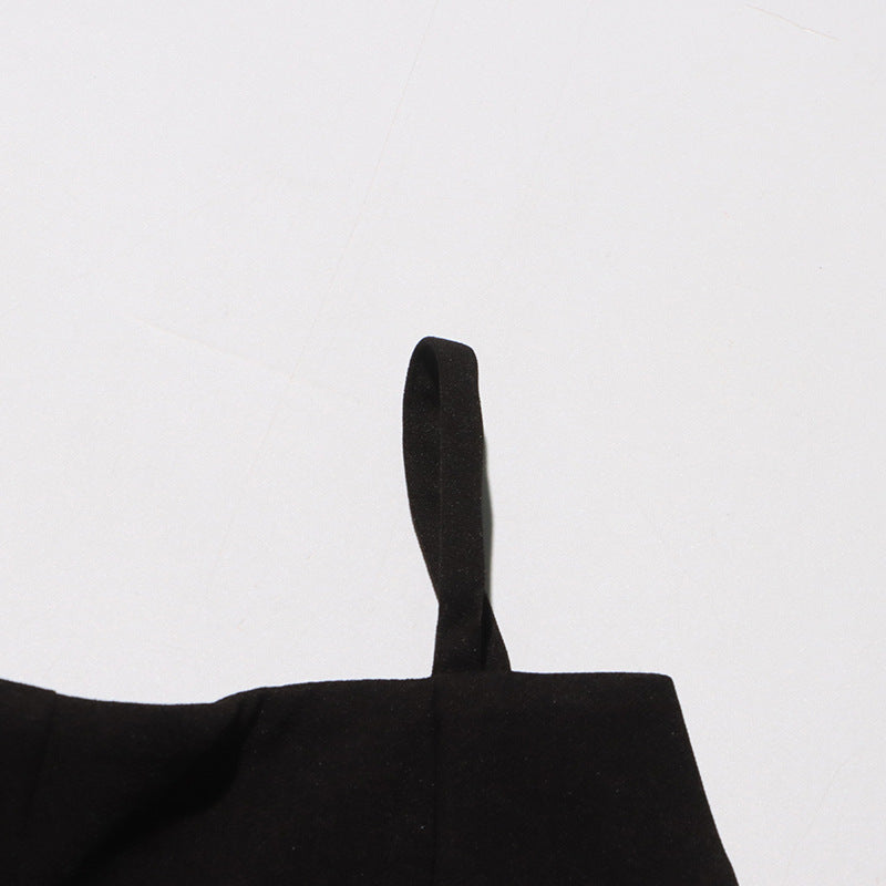 Off-Shoulder Strap Top High-Waist Pleated Skirt Two Piece Set 14