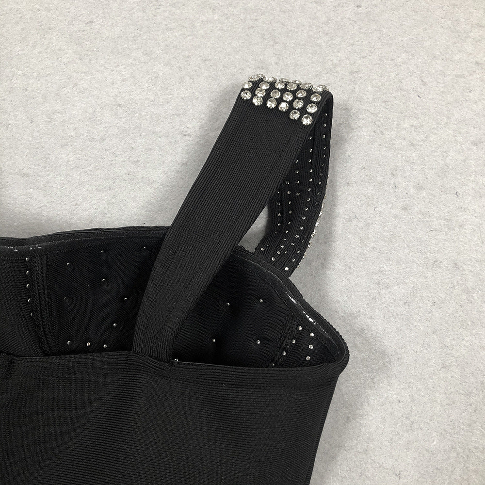 Beaded Strap Slim High Slit Formal Party Evening Dress 9