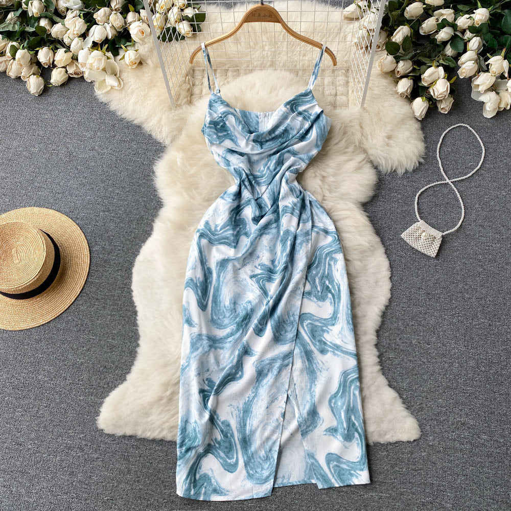 Women Summer Printed Bodycon Strap Dress 15