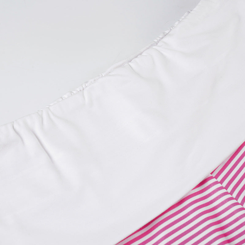 Women's Casual Loungewear High-Waisted Striped Knit Pants Wide-Leg Trousers 16