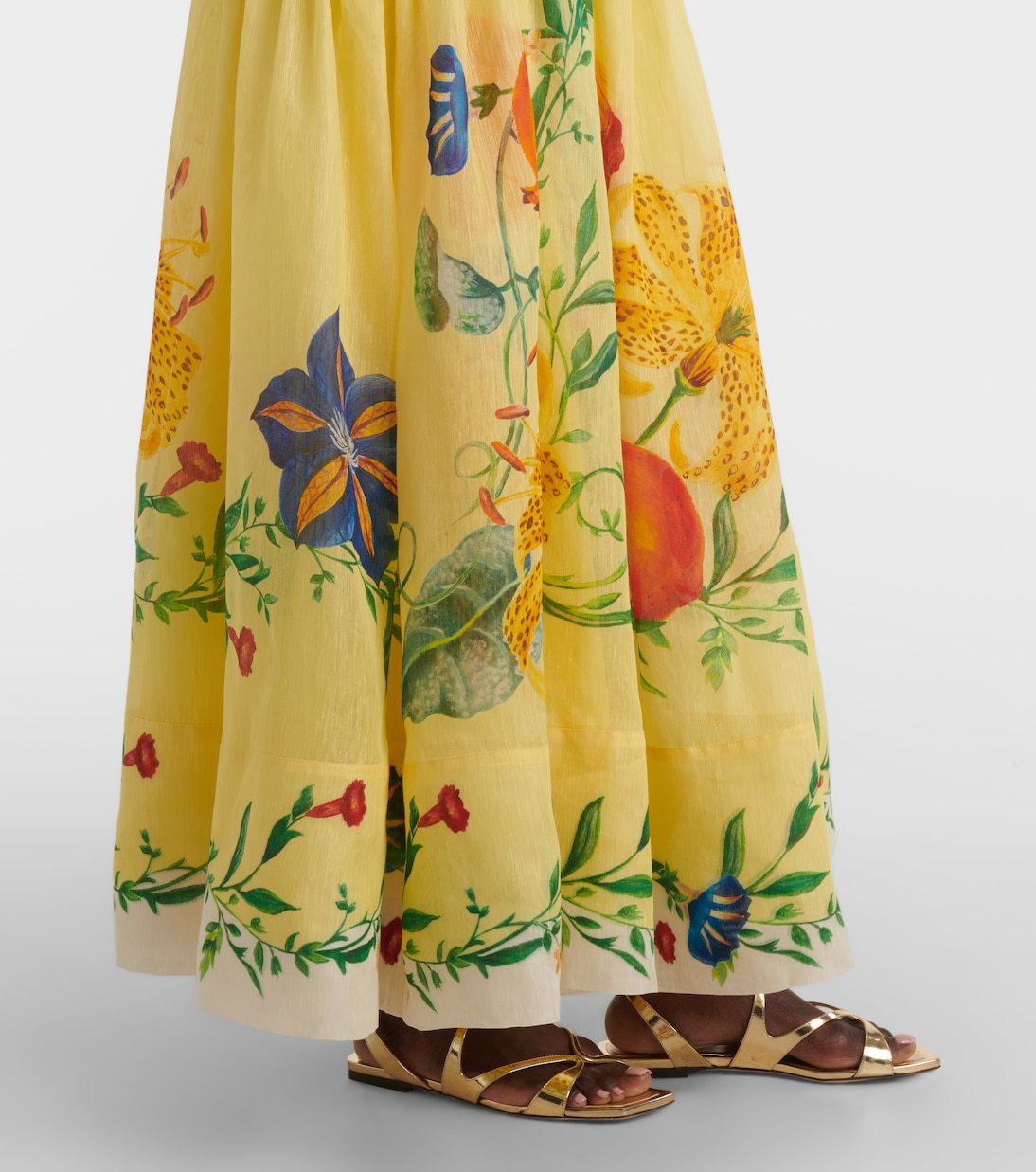 Women's Summer Deep V Halter Neck Low Back Printed A-line Dress 7