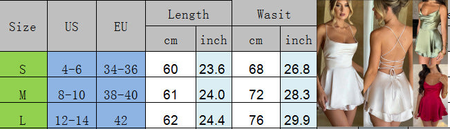 Summer Sexy Solid Color Strap Low Back Slim Waist Short Dress 17
