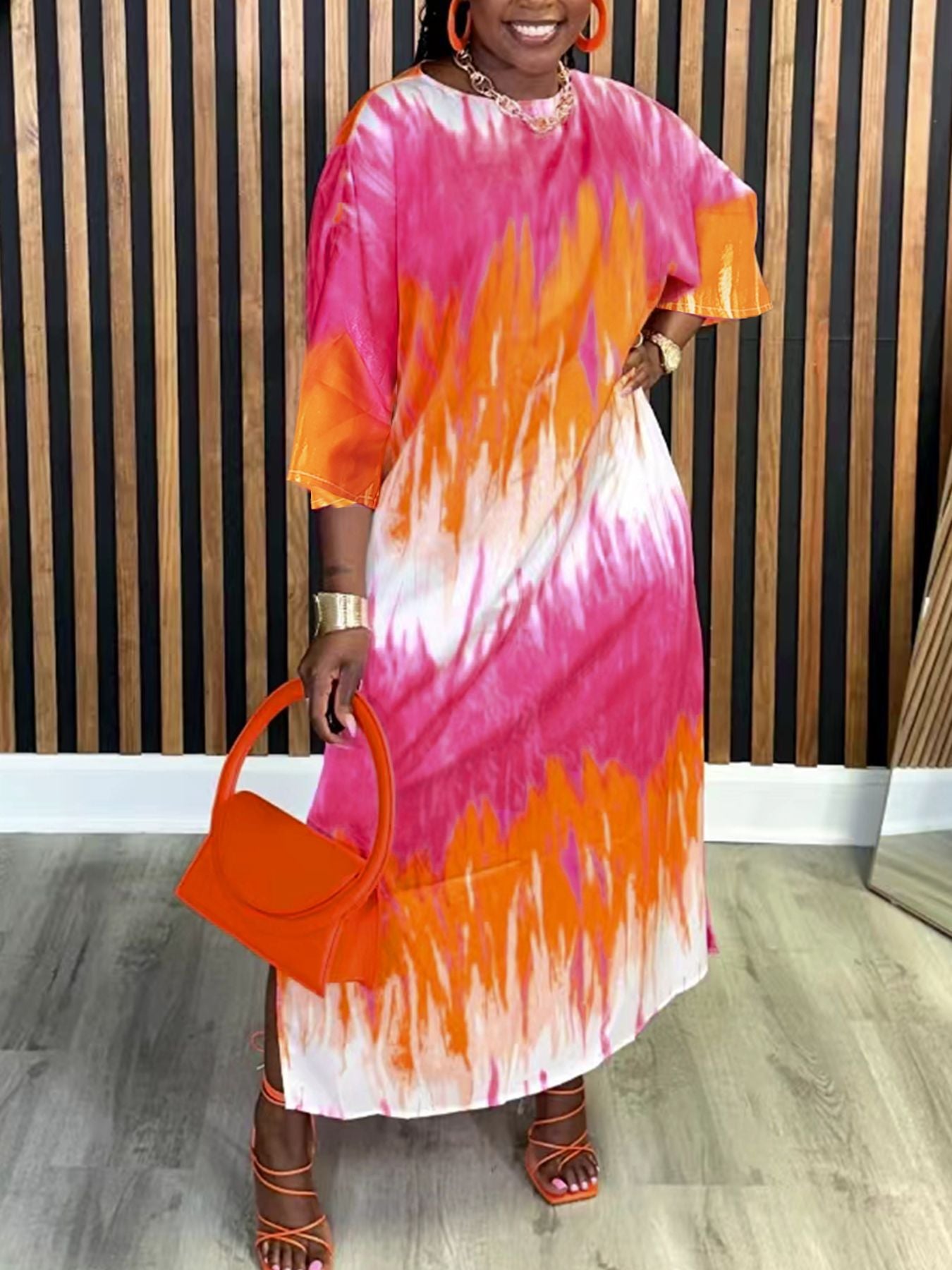 Casual Loose Tie-Dyed Elegant Women's Gradient Fashion Dress 3