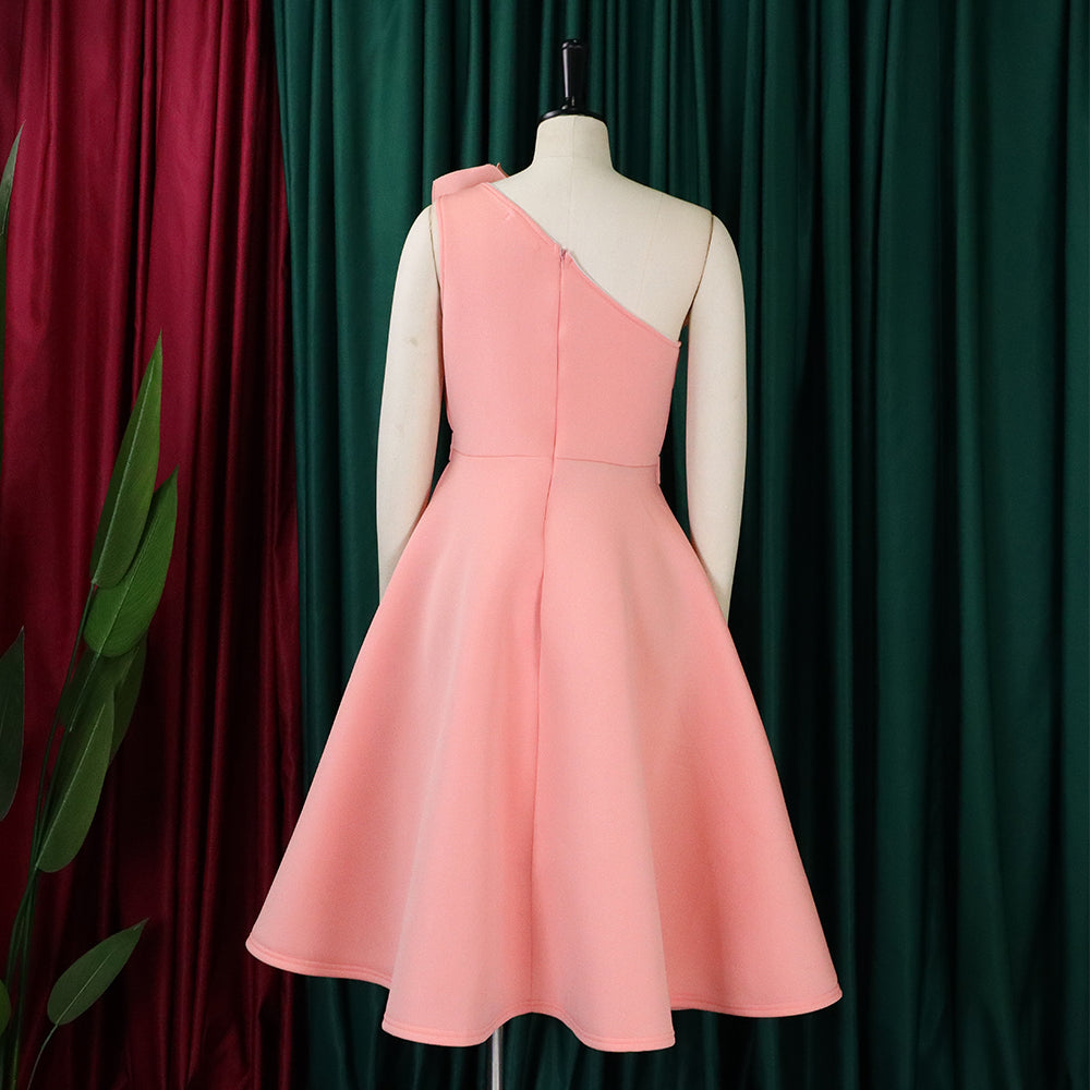 Plus Size Women's Sexy One Shoulder Ruched High Waist Ruffle Formal Party Gown Evening Dress 19