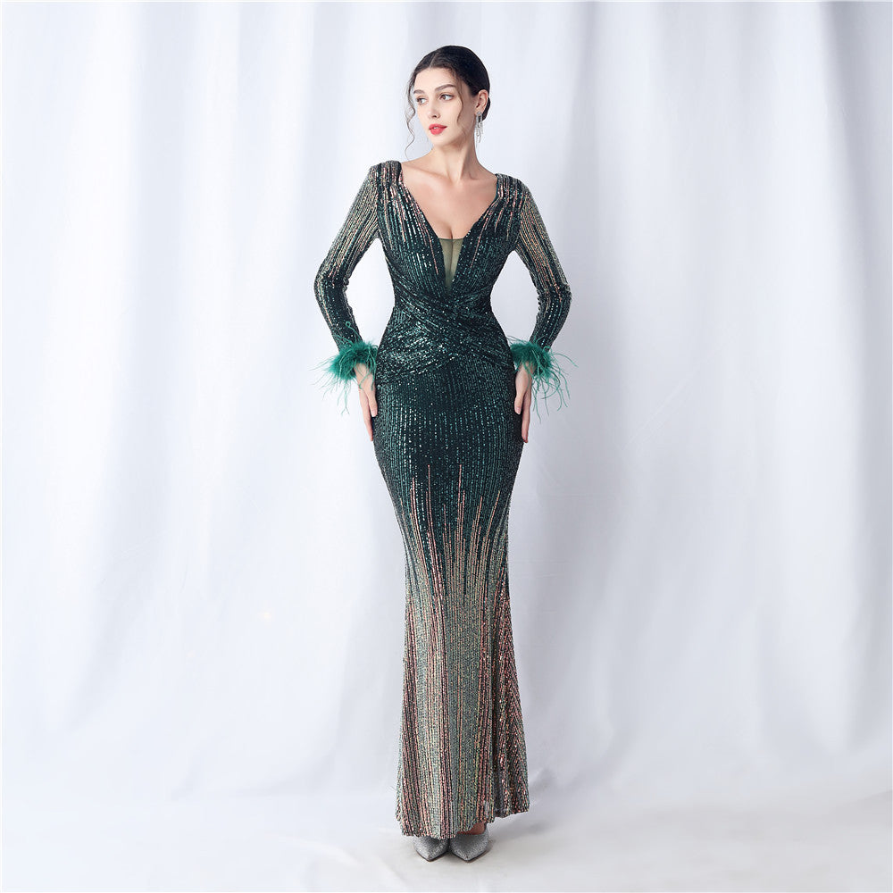 Plus Size Women Sequin Formal Party Maxi Evening Dress 10