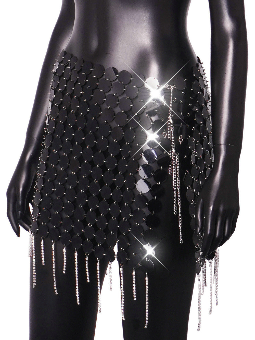 Women Punk Style Sexy Style Sequin Patchwork Skirt 11