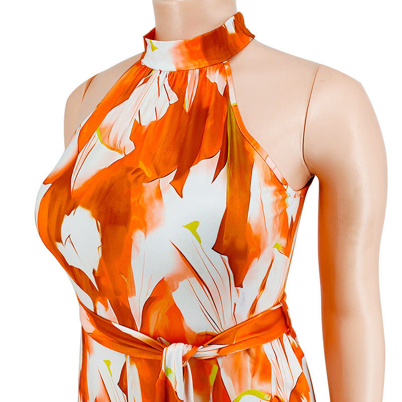 Plus Size Women Holidays Casual Print Jumpsuit 10