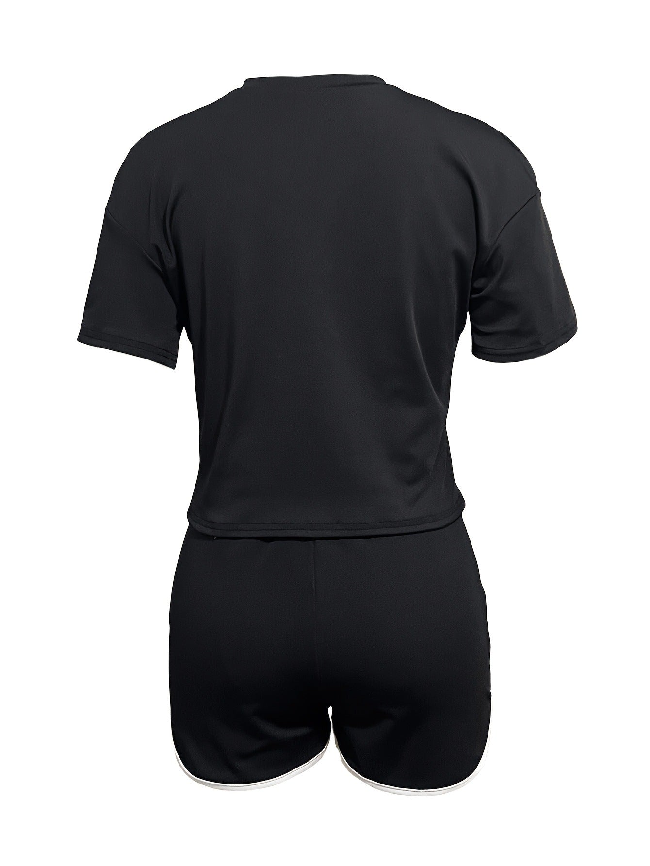 Women casual digital print short-sleeved top and shorts two-piece set 19