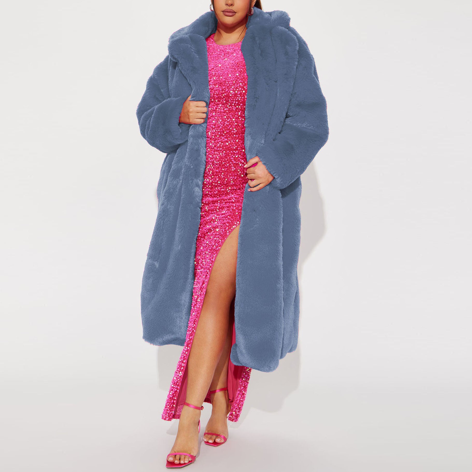 Women Faux Furry Coat 7