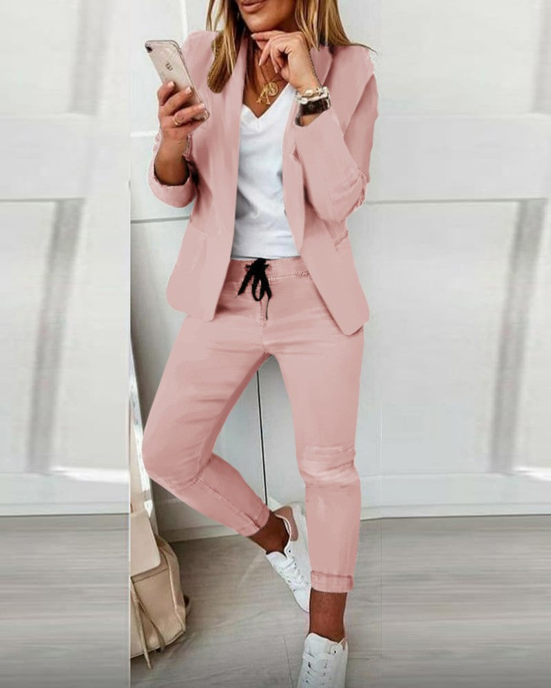 Casual Fashion Suit Women's Blazer and Pants Suit 10