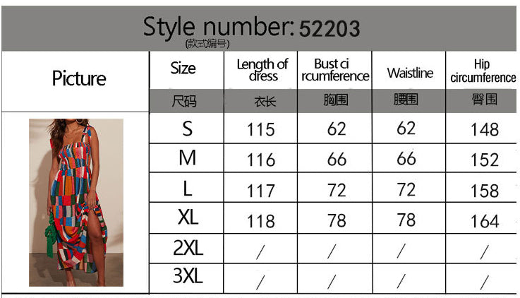 Print Strap Color Block Midi Holiday Dress 8