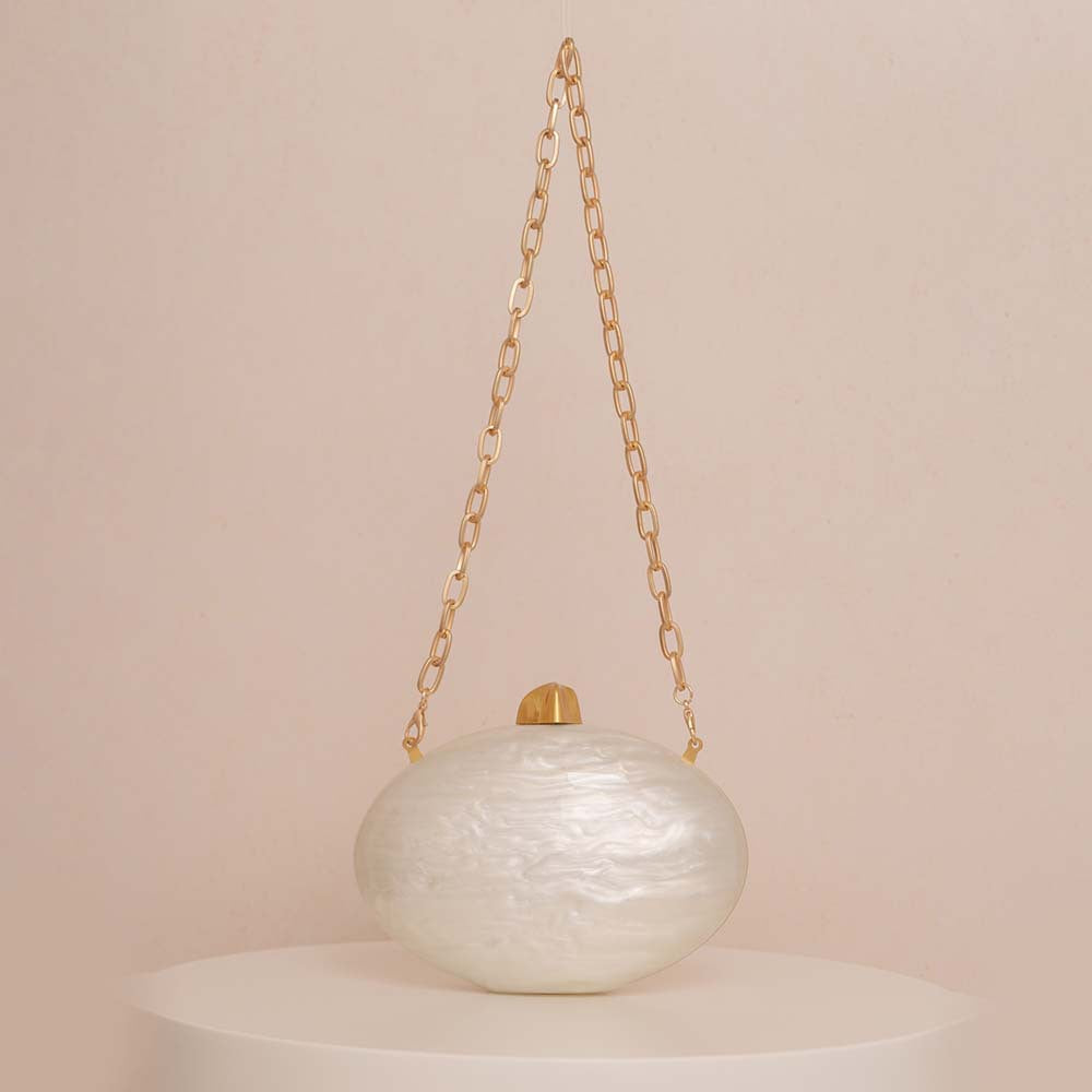 Beige Acrylic Evening Clutch Shoulder/Crossbody Wedding Bag 10