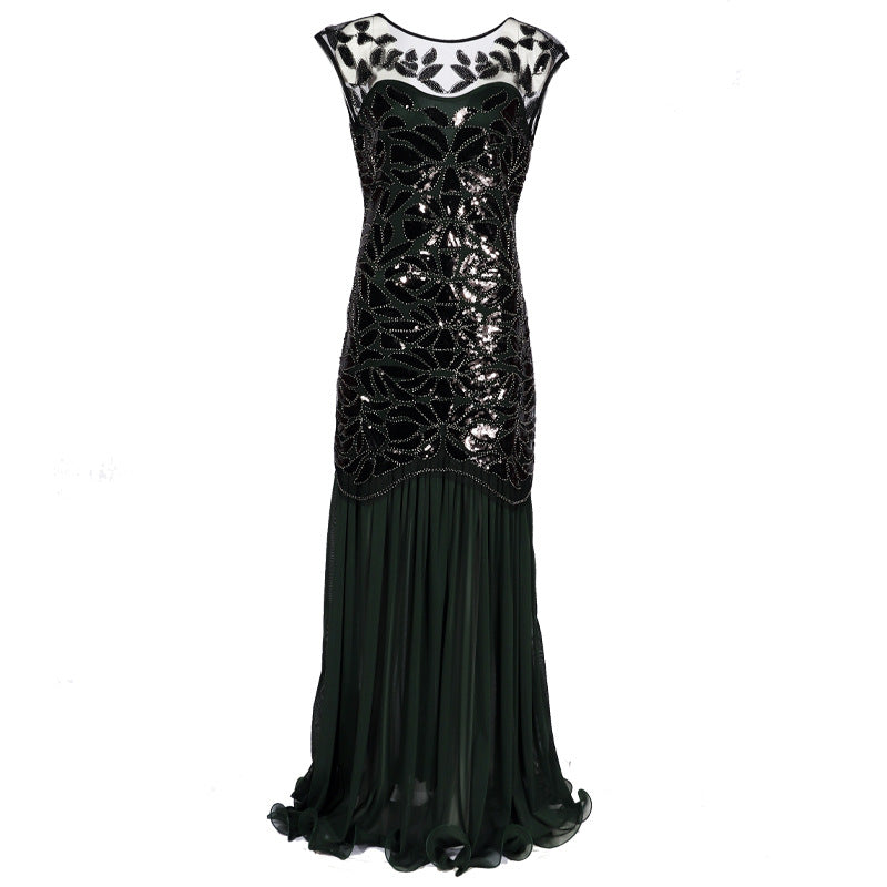 Beaded Mesh Sequin Evening Dress Wedding Long Dress 8