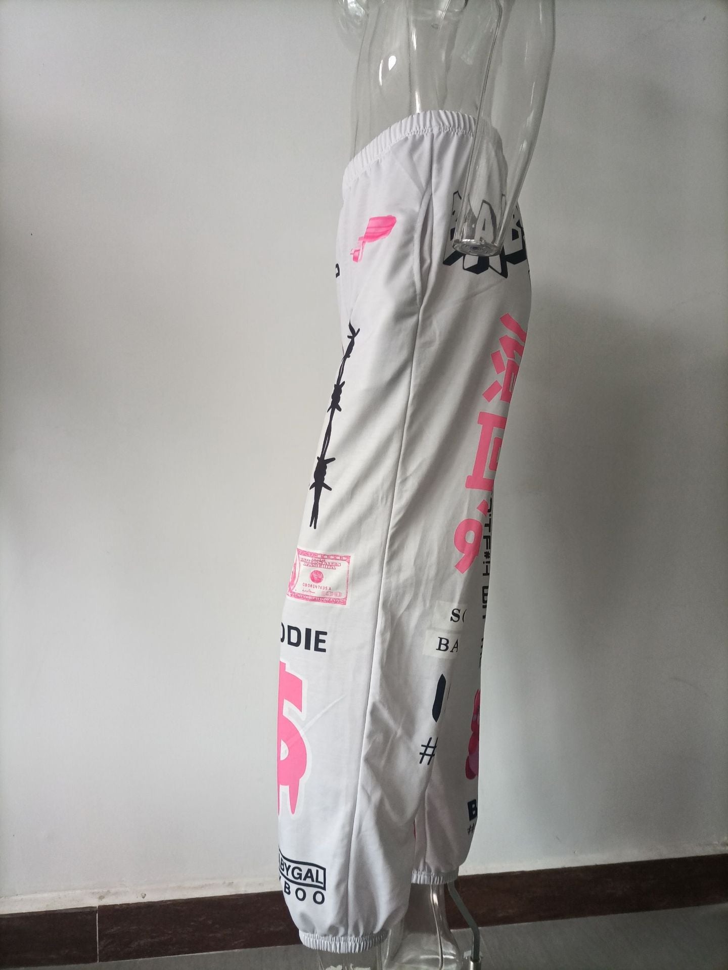 Autumn Winter Women's Printed Fashion Elastic Waist Sports Casual Harem Pants for Women 18