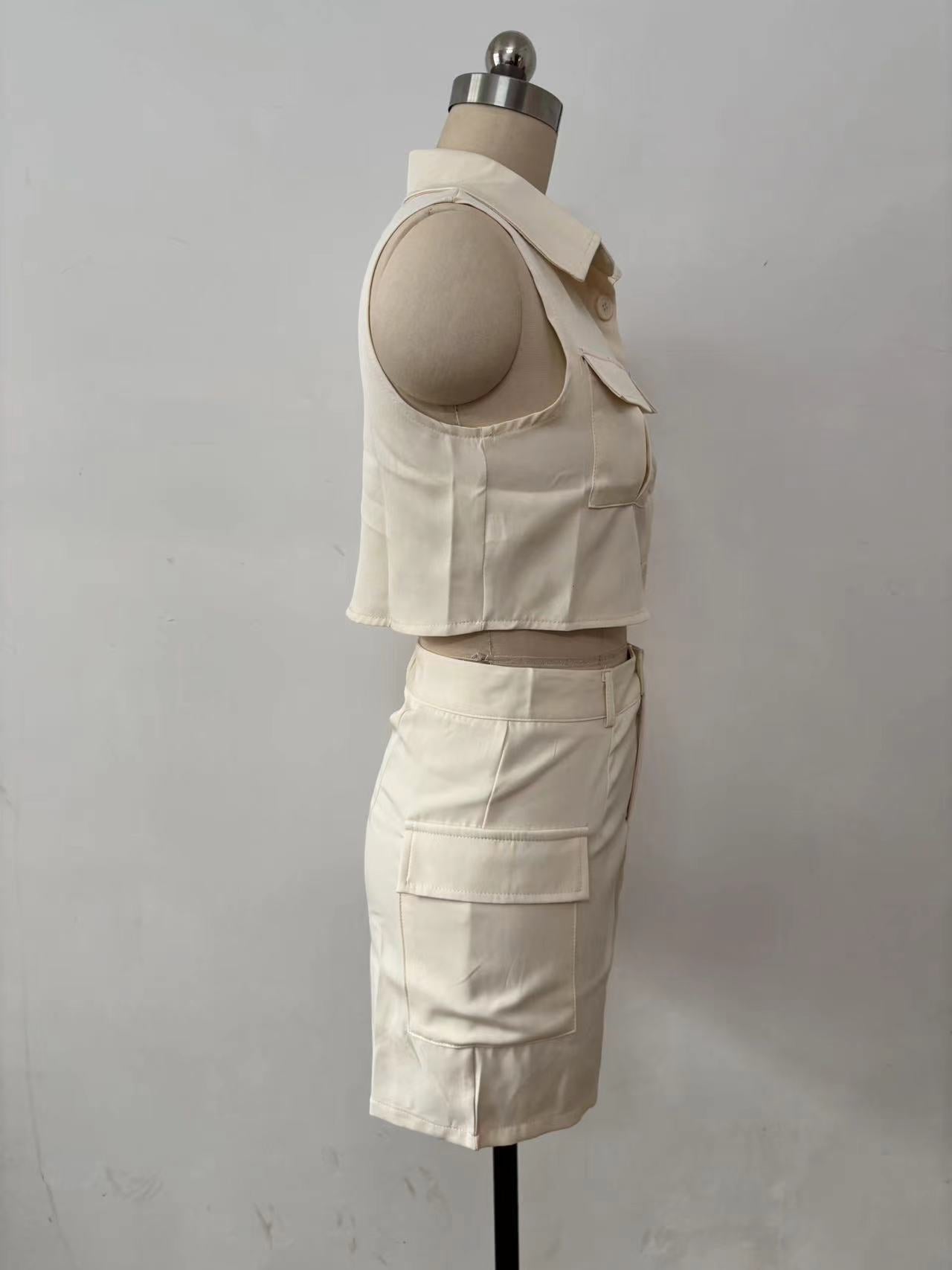 Summer Fashion Casual Set Women Sleeveless Women Two-Piece Shorts Set 9