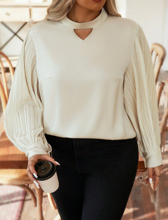 Solid Color Long Sleeve Plus Size Women's Tops 7