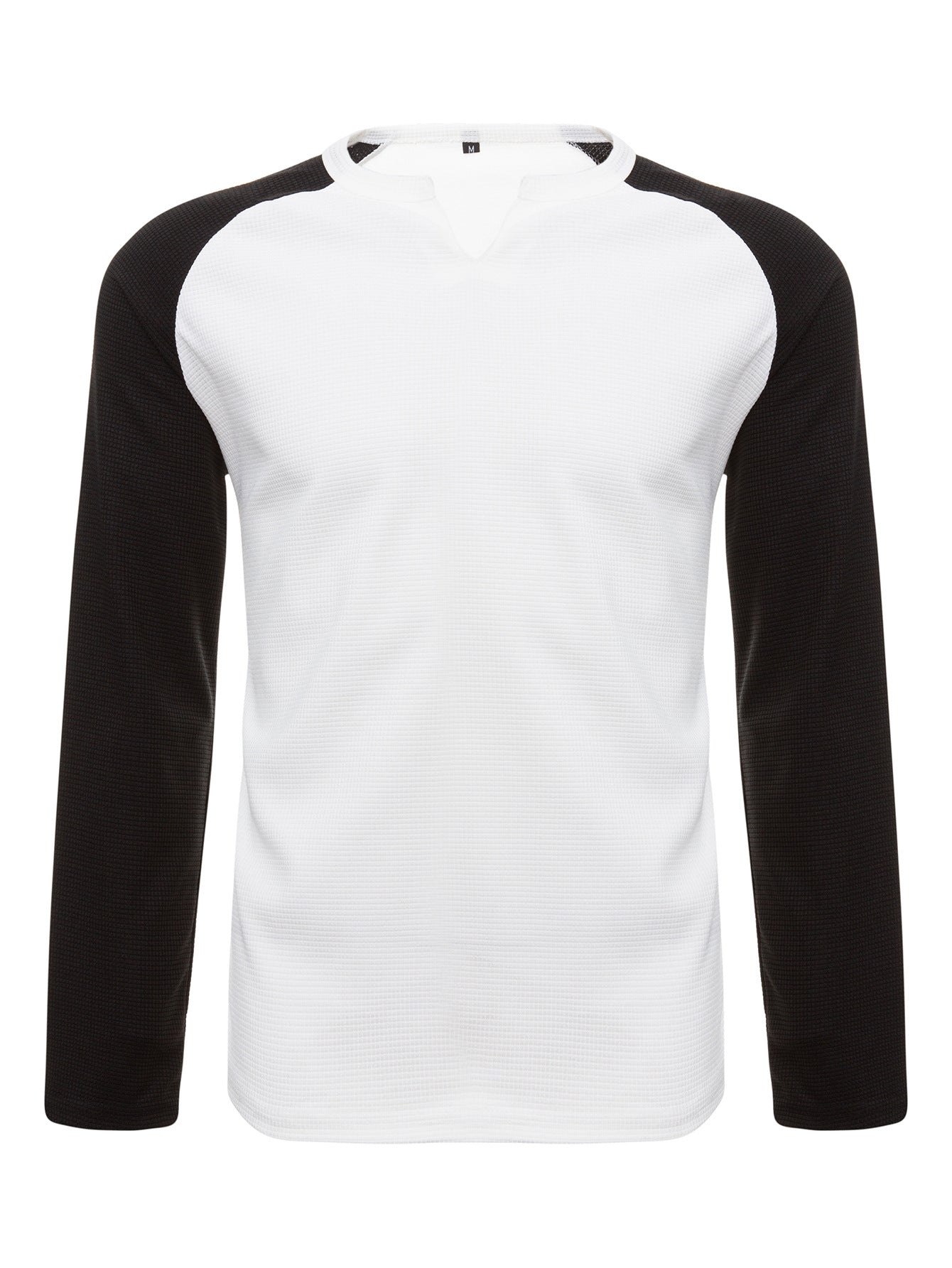 Men's Long Sleeve Color Block Waffle Basic T-Shirt 19