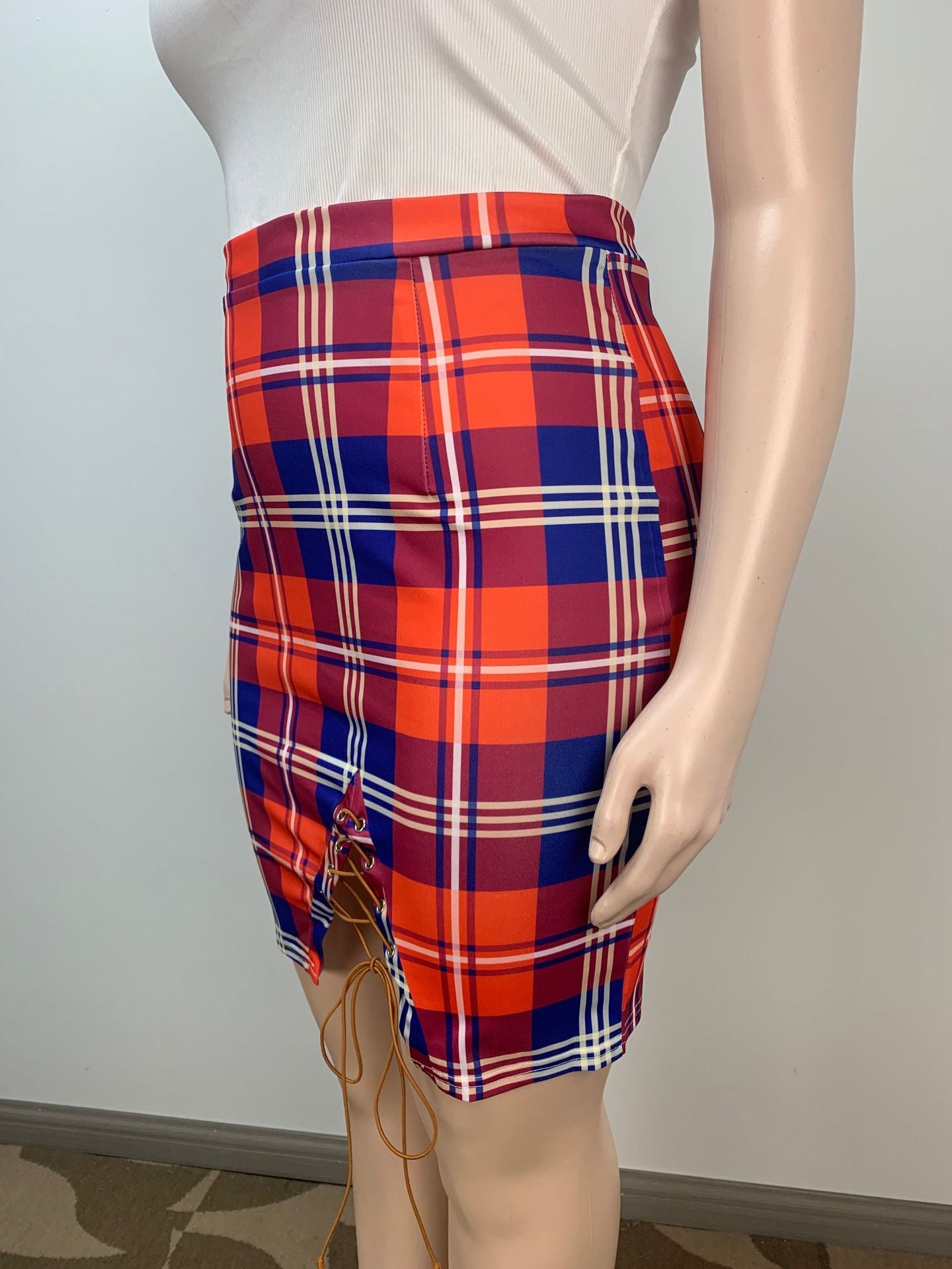 Fashion Summer Printed Lace-Up Slim Sexy Plus Size Skirt 4