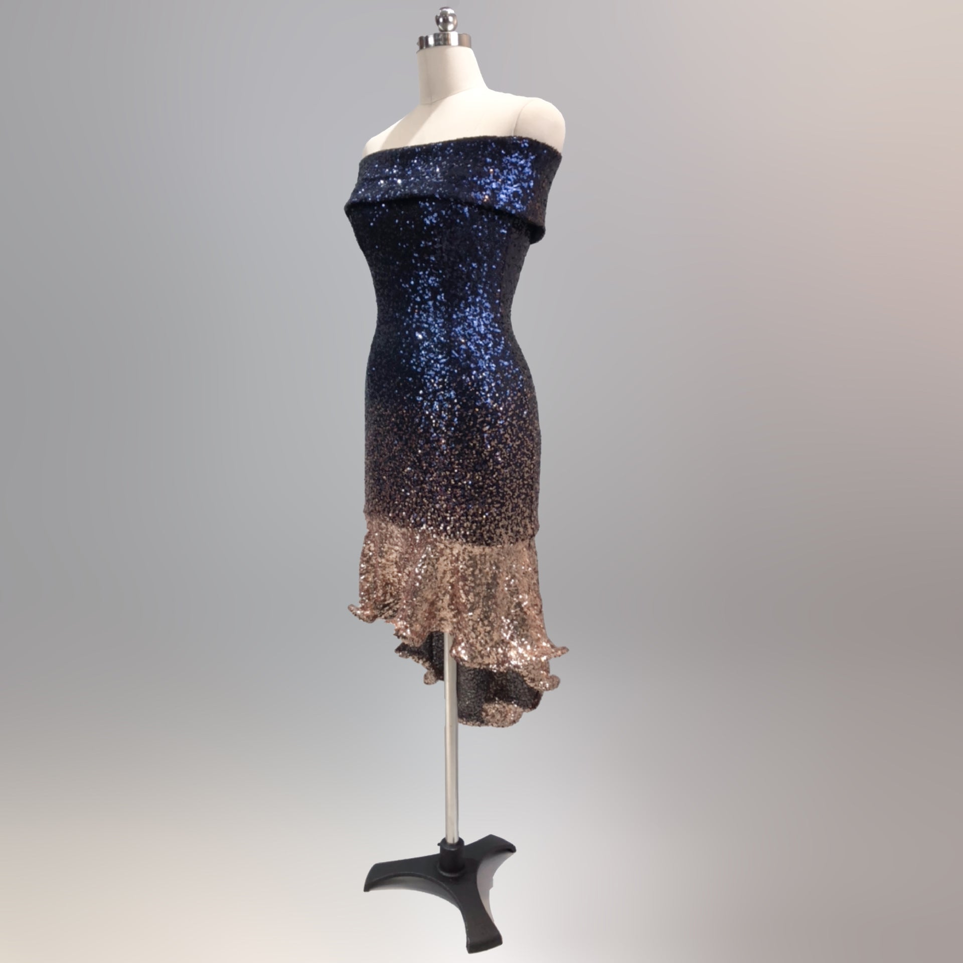 Wrapped See-Through L Gradient Sequins Bodycon Sexy Dress Wedding Formal Party Dress 24