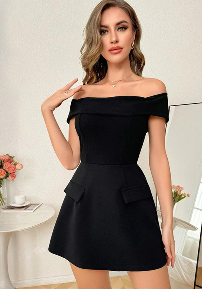 Summer Off Shoulder Slim Waist Chic Short Dress