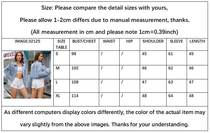 Autumn Rivet Washed Long Sleeve Denim Jacket 7