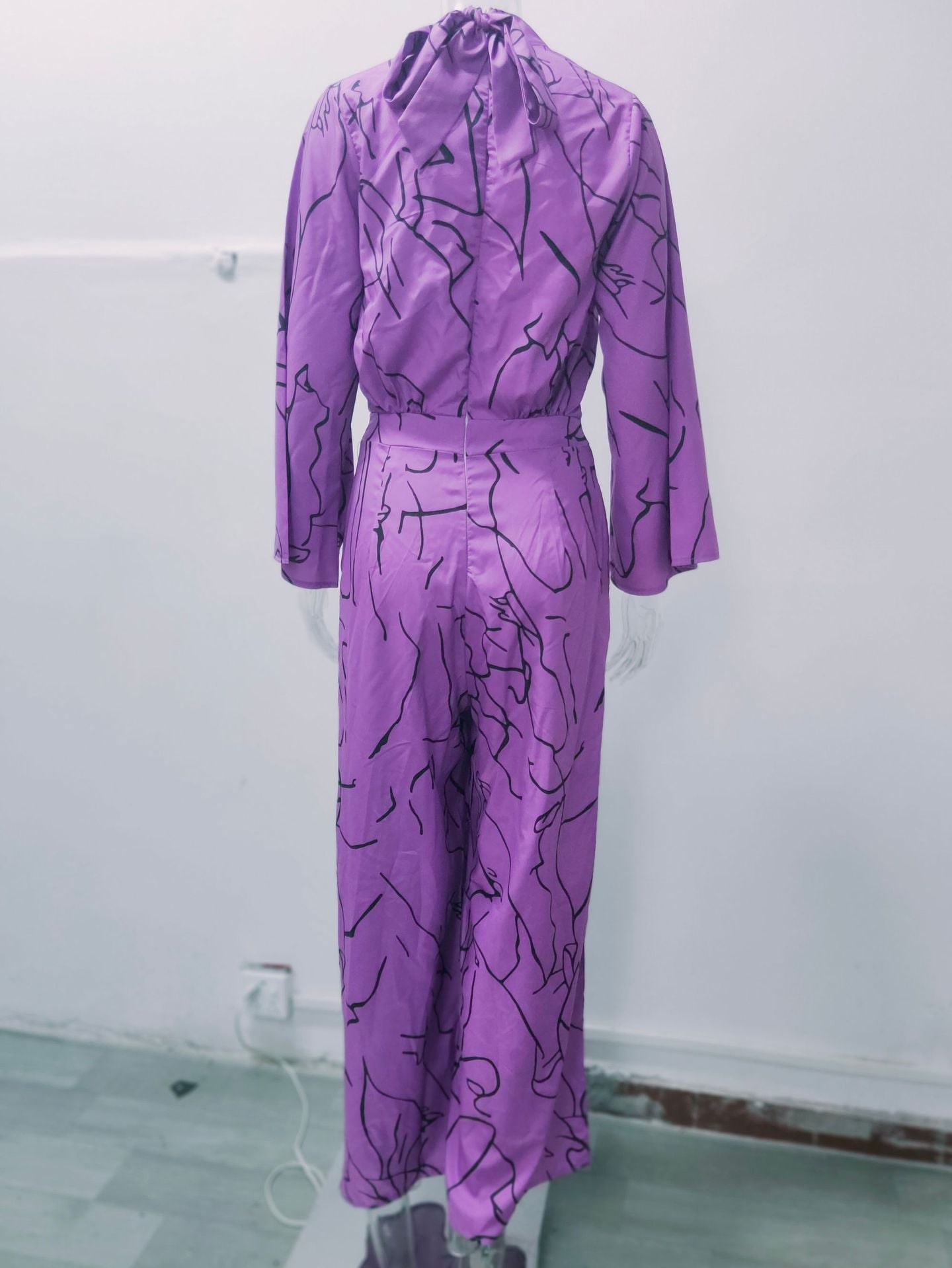 Women Summer Elegant Lace-Up Print Sleeveless Jumpsuit 15