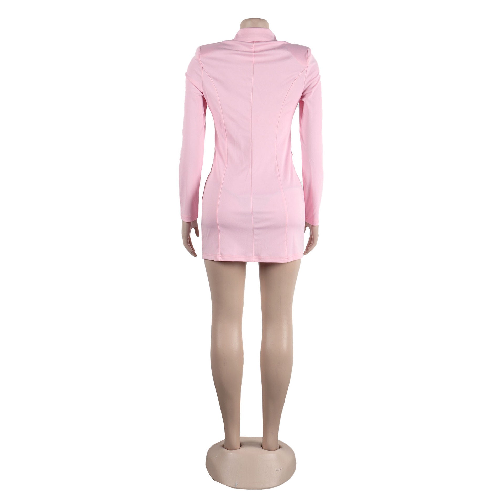 Sexy Solid Color Beaded Bra Blazer Dress Two-Piece Set 8