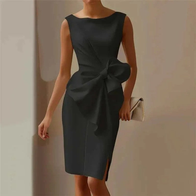 Spring Summer Fashion Sexy Sleeveless Low Back High Slit Dress 7