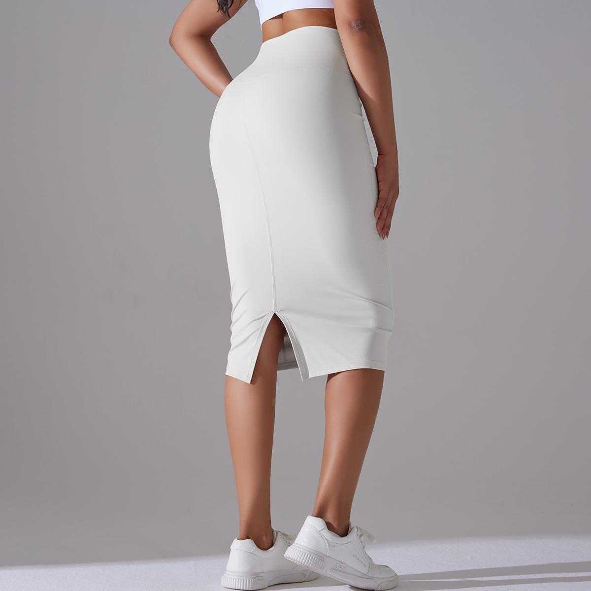 Women High Waist Stretch Slit Sports Skirt 15