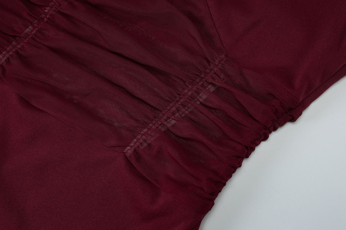 Women Summer Sexy V-Neck Suspender Mesh Hollow Backless Bodycon Dress 14