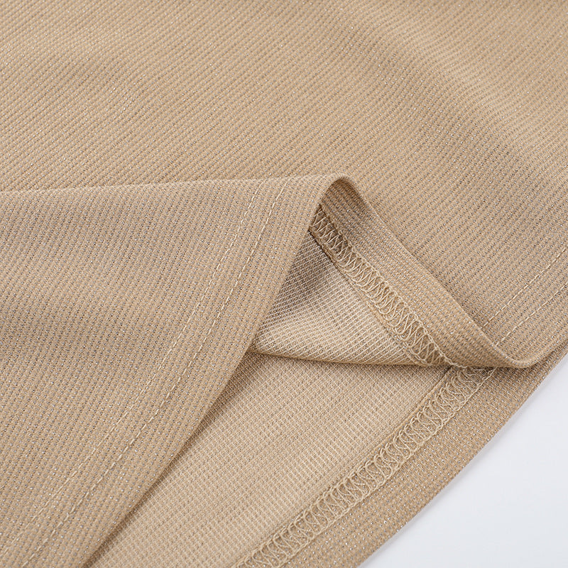 Metallic-Decorated Summer Hollow Slim Halter-Neck Low-Back Long Dress 13