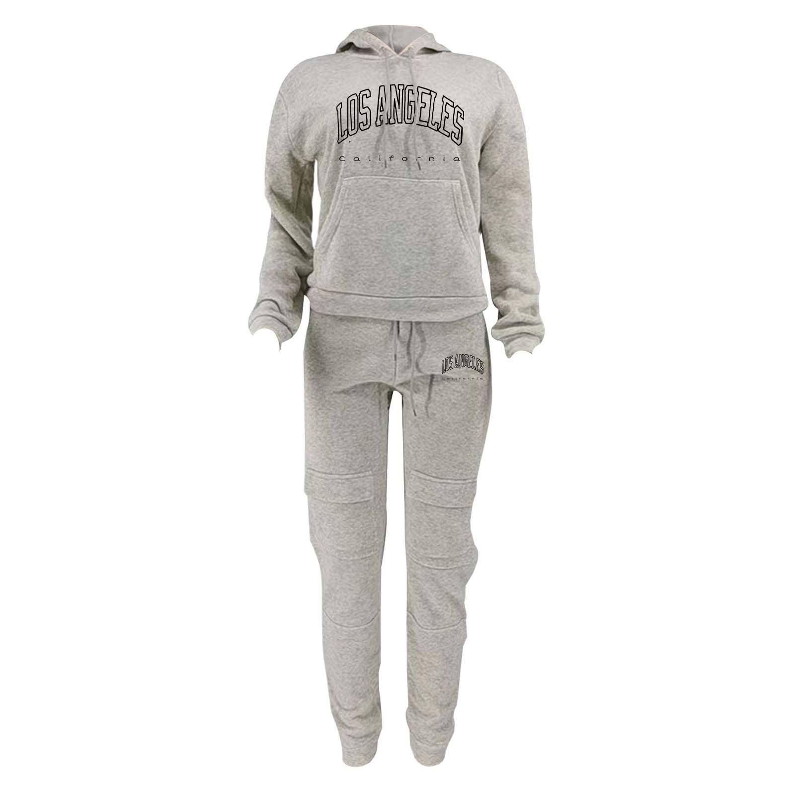 Women's Fashion Casual Hoodies Sweatpants Two Piece Sports Tracksuit 13