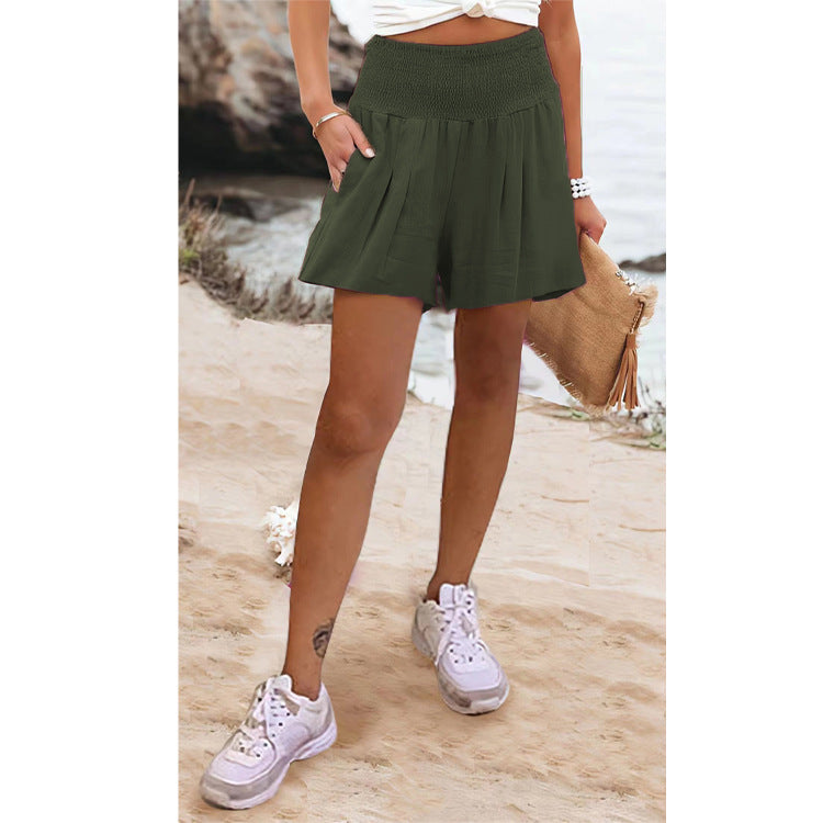 Women's Solid Color High Waist Casual Shorts 6