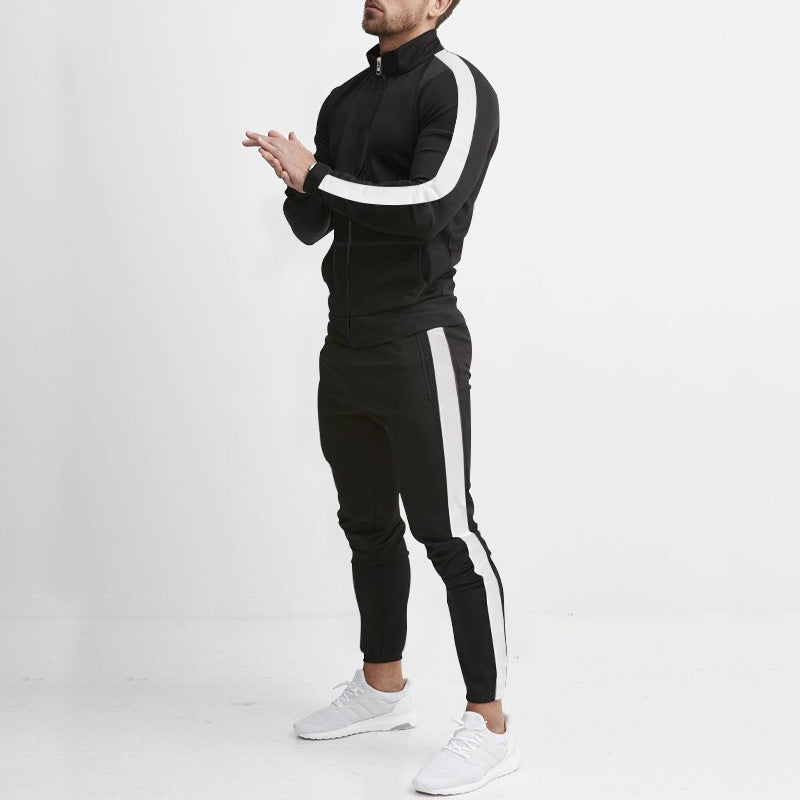 Autumn And Winter Casual Men's Sports Suits Color Matching Men's Casual Trendy Two Piece Tracksuit 8