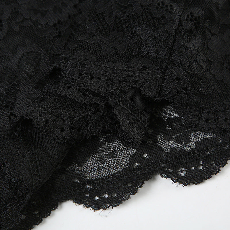 Women's See-Through Mesh Lace Strap Nightdress 18