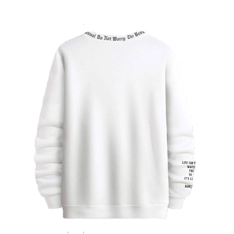 Men's Solid Color Outdoor Fitness Casual Fashion Printed Pullover Top 16