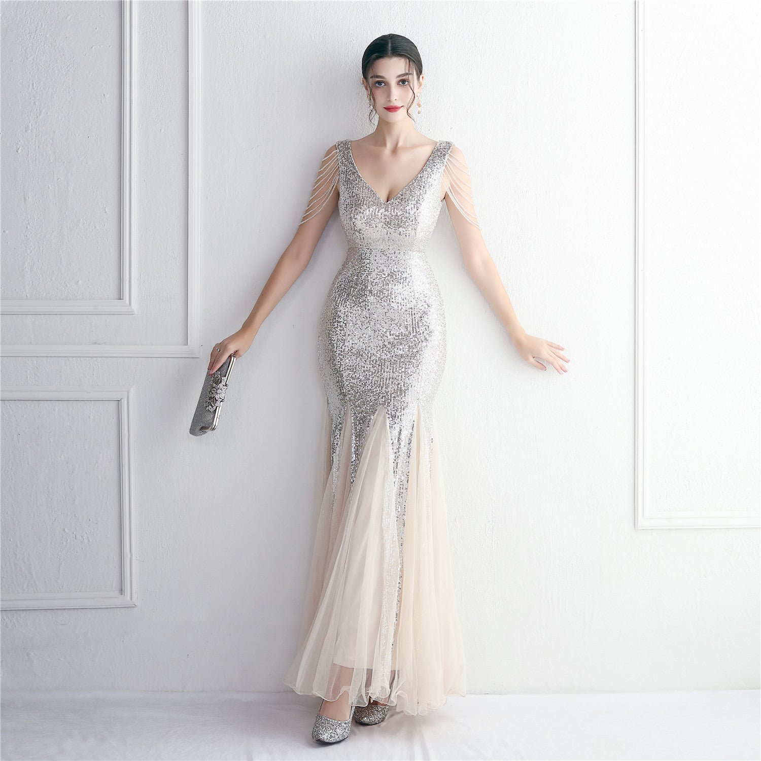 sequins Plus Size Fat Size Costume Formal Party Evening Dress 12