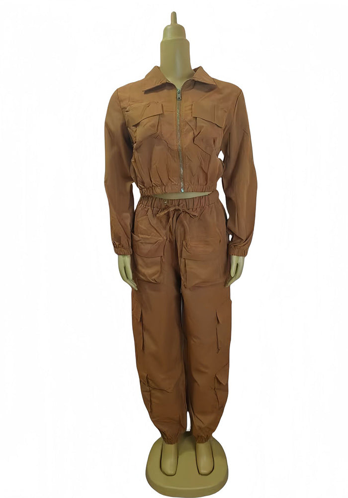 Women Solid Casual Top and Pants Two-piece Set