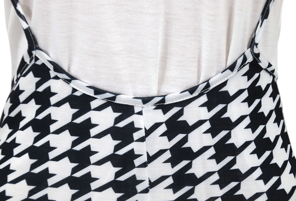 Spring Printed Long-Sleeved Slim Fit Women's Strap Casual Two Piece Pants Set 47