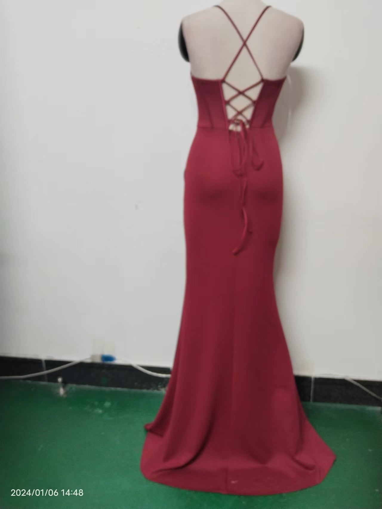 Luxury Strap Fishbone Slim Waist Evening Dress 26