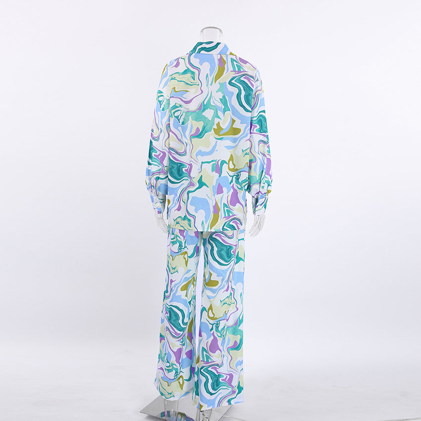 Autumn and winter fashion print suit street trend Career Chic women's two-piece suit 8