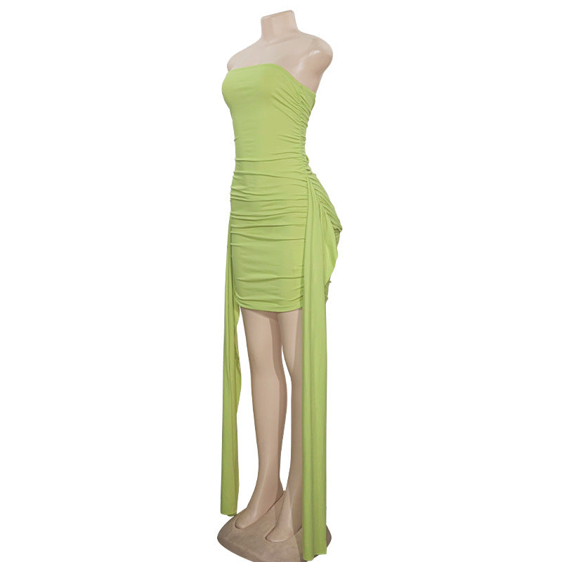 Spring sexy Ribbon Strapless Bodycon Dress 10